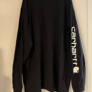 Carhartt Men's Black Long Sleeve Tee with Logo